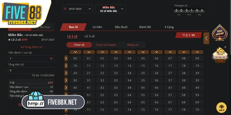 Lô đề Five88 là một trong những sảnh chơi trực tuyến phổ biến nhất hiện nay
