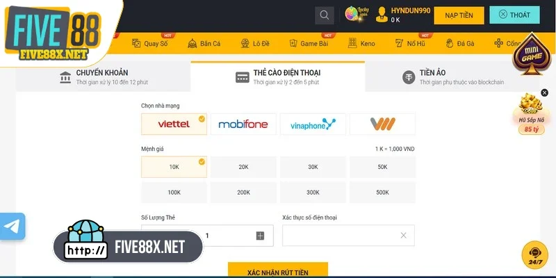 Đăng nhập vào tài khoản trang game để thực hiện bước đổi thưởng