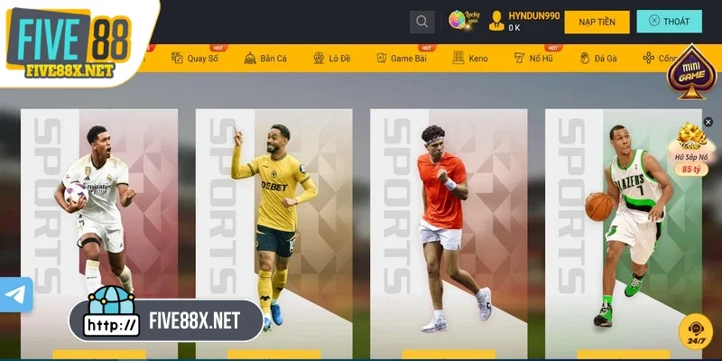 Sảnh thể thao Five88 là nơi cảm xúc thăng hoa cùng cơ hội hấp dẫn