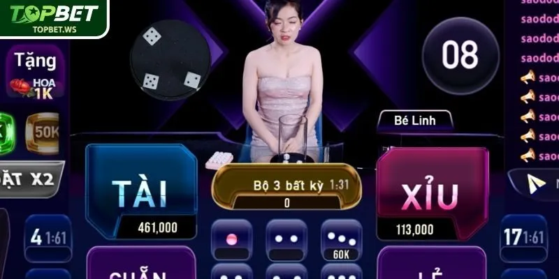 Một số cửa cược tiêu biểu khi chơi Tài Xỉu livestream Topbet